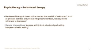 Psychotherapy – behavioural therapy